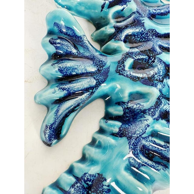 Ceramic Blue Wall Decoration in Glazed Ceramic, France, 1970 For Sale - Image 7 of 15