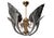 Vintage Black Murano Glass Vintage Chandelier, Lily Floral 1980s 5-Light Flush Mount For Sale - Image 10 of 13
