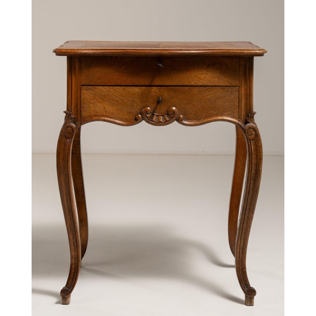 Amber 19th Century France Louis XV Amber Wood Side Table For Sale - Image 8 of 15