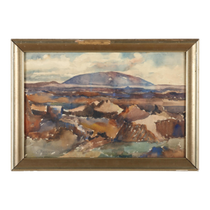 Sveinn Thorarinsson (Icelandic, 1899-1977), Watercolor on Paper, "View of Sellandafjall"