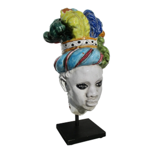 Italian Faience Mounted Head Fragment