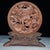 1980s Antique Miniature Round Wooden Screen, Pierced Carving of Mythical Beast For Sale - Image 5 of 8
