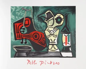 1980s "Composition a la Mandoline" Lithograph After Pablo Picasso