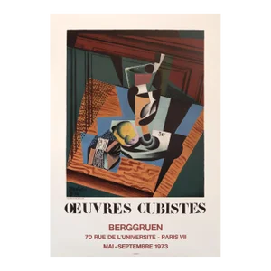 1973 French Exhibition Poster - Oeuvres Cubistes, Berggruen (Juan Gris)