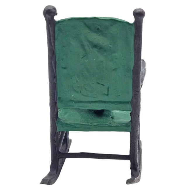 Austrian Cold-Painted Vienna Bronze Cat Knitting in Rocking Chair For Sale - Image 4 of 15