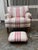 Design Plus Gallery presents a Traditional Striped Upholstered Armchair + Matching Ottoman. The armchair is upholstered in...