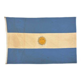 Large Vintage Cotton Sun Flag of Argentina For Sale