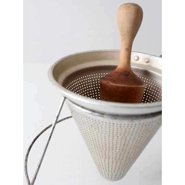 Mid-Century Conical Strainer Set With Stand and Wooden Pestle For Sale - Image 13 of 13