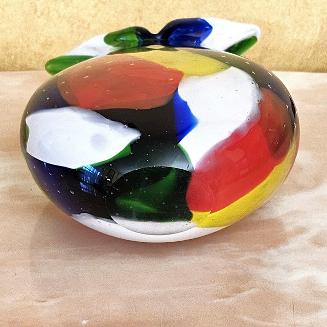 Glass Murano‑Style Multicolored Hand‑Blown Art Glass Vase, 13" For Sale - Image 7 of 18