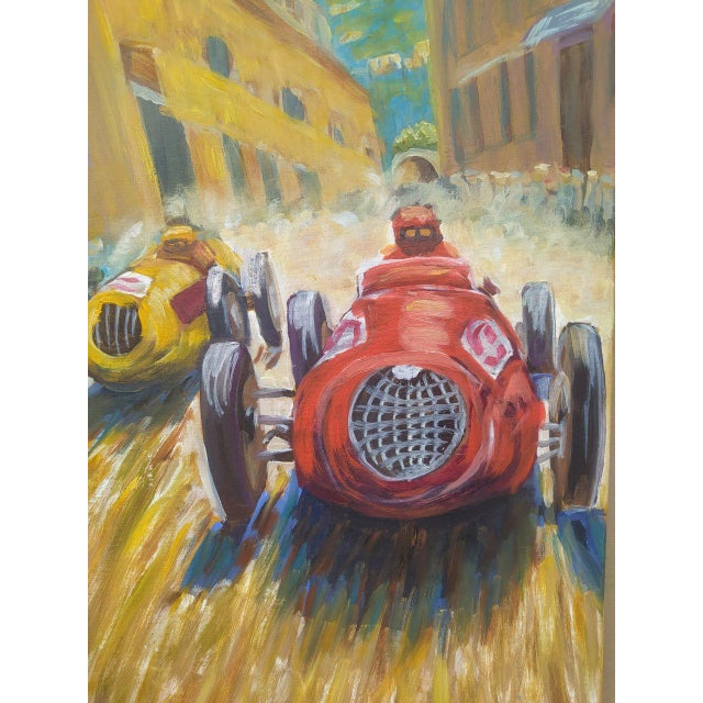 Iryna Kirichenko Car Racing Scene — Original Oil Painting on Canvas For Sale - Image 6 of 8