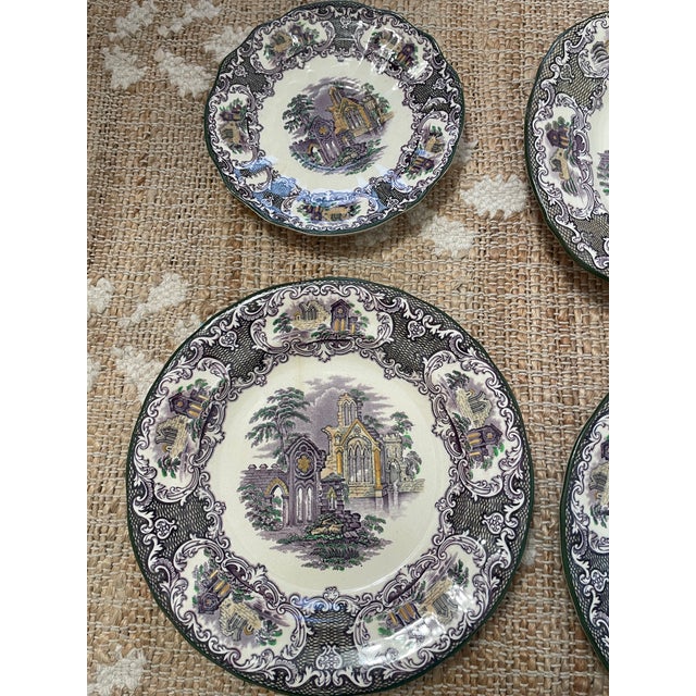 Chippendale 1910s Lot of Petrus Regout & Co. Maastricht Abbey Dinner Plates Platter Plates Dishes For Sale - Image 3 of 12