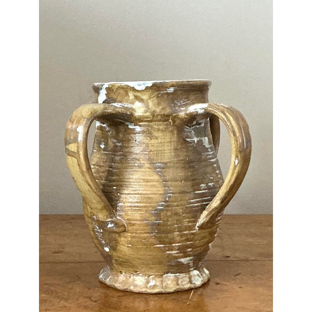 Vintage Boho Original Studio Pottery Handle Vase For Sale In West Palm - Image 6 of 8