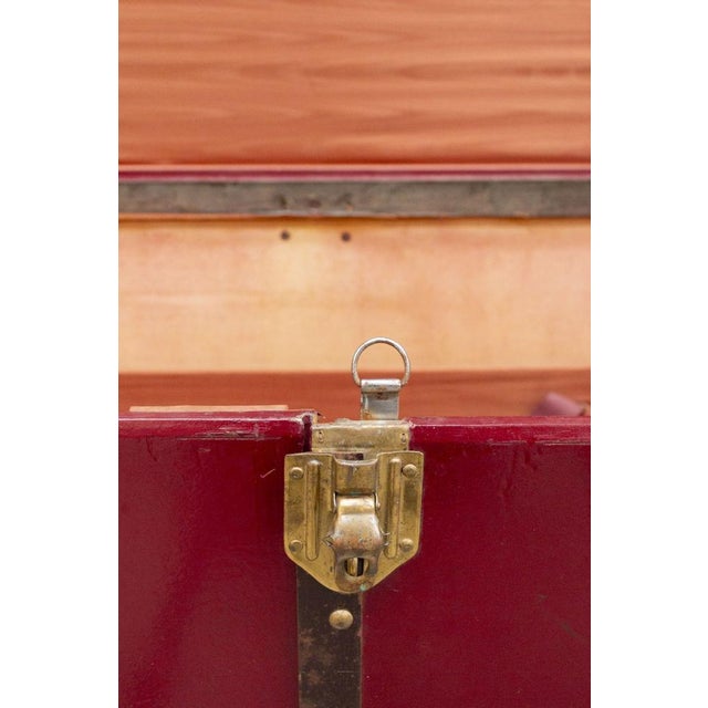 Maroon Vintage Travel Trunk with Drawers, 1960s For Sale - Image 8 of 18