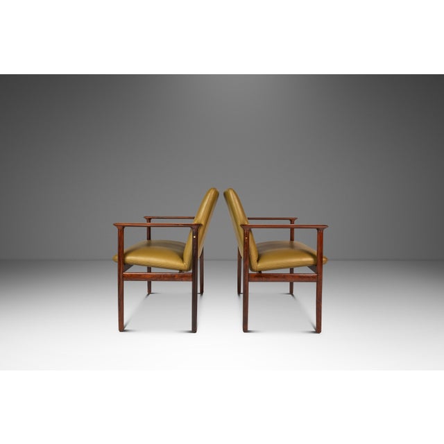 Mid-Century Modern Set of Two (2) Rare Mid-Century Scandinavian Modern Arm Chairs in Solid Rosewood & Leather by De Klerk & Sons, Netherlands, C. 1960s For Sale - Image 3 of 13