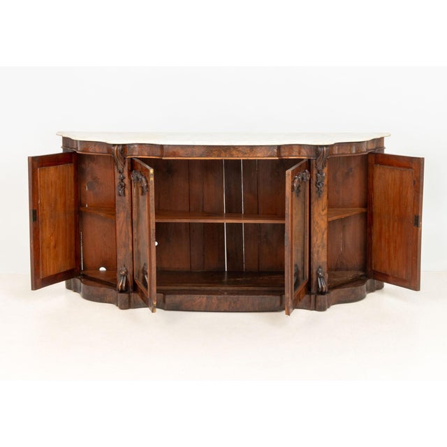 Wood Victorian Walnut Mirrored Credenza For Sale - Image 7 of 12