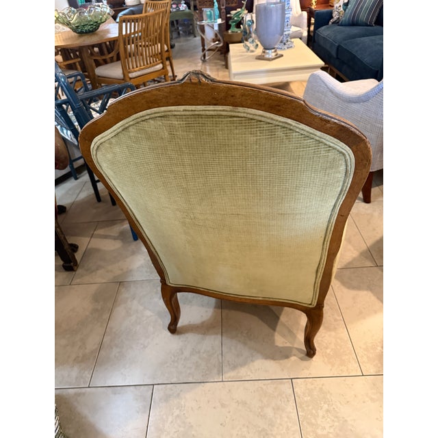 Rococo Antique French Hand Carved Walnut Bergere Chair For Sale - Image 3 of 12