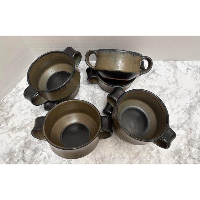 Vintage Earthy Farmhouse Stoneware Bowls, Set of Eight For Sale - Image 9 of 9