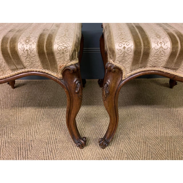 Victorian Cabriole Leg Stools, 1870, Set of 2 For Sale - Image 11 of 13