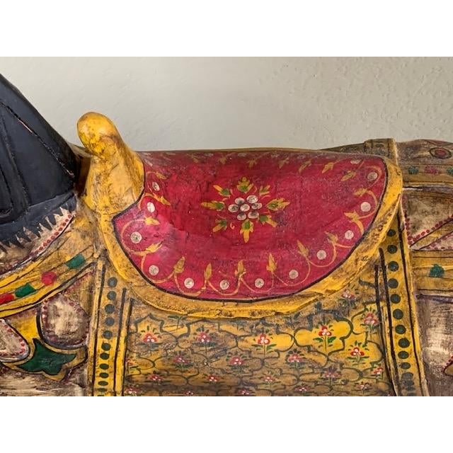 Wood Vintage Hand Carved Wooden Carousel Style Horse For Sale - Image 7 of 9