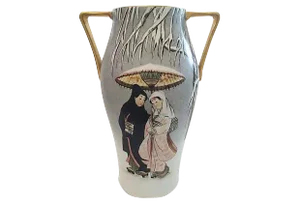 Hand Painted Suzuki Harunobu Style Vase