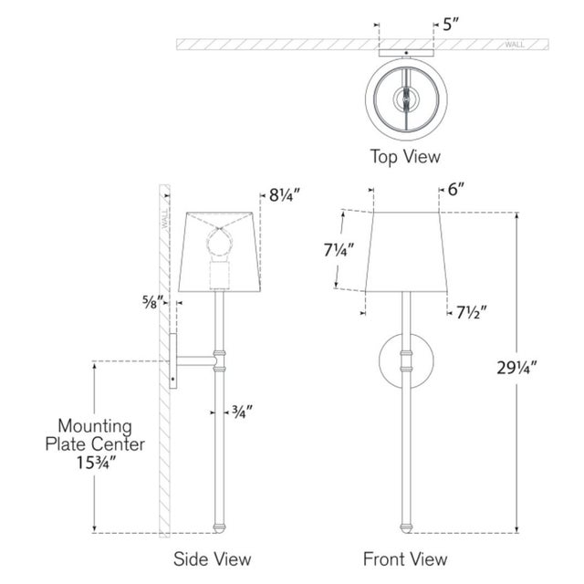 Camille Large Tail Sconce in Hand-Rubbed Antique Brass with Linen Shade Designer: Suzanne Kasler Finish: Hand-Rubbed...
