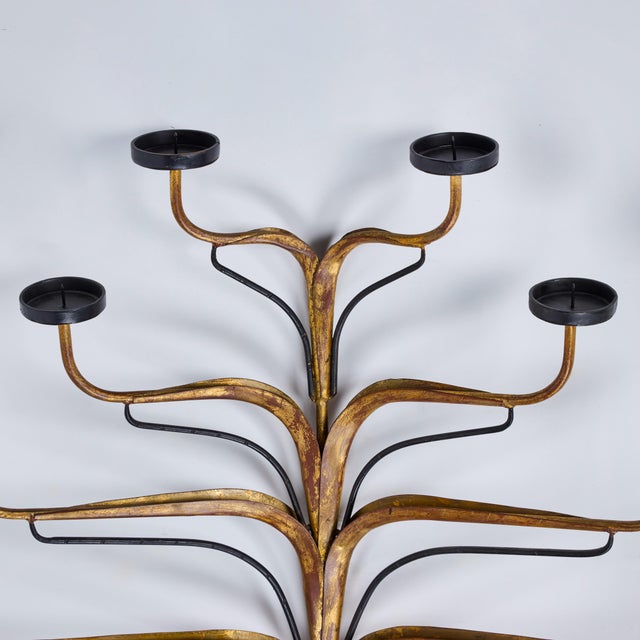Modern Gilt Wroght Iron Candelabra For Sale - Image 3 of 8
