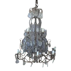 19th Century French Crystal 12-Light Chandelier
