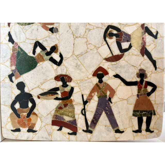 1960s Vintage Pietra Dura Marble/Stone Inlay Console Table/Small Table/Desk For Sale - Image 12 of 14