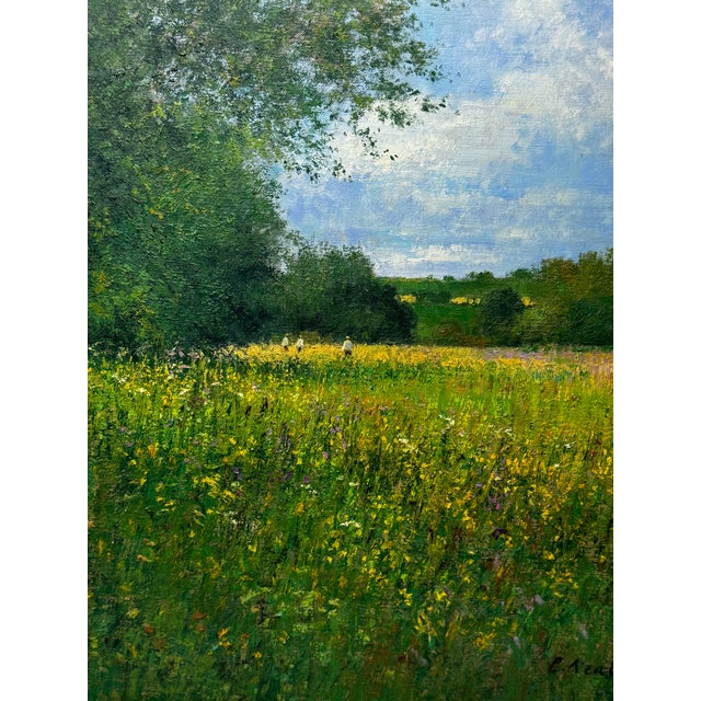 1 British Impressionist Framed Oil Painting Landscape Banks of the Wye Coppet Hill Herefordshire By Charles Neal. Make a...