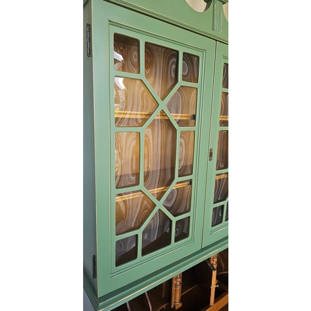 Green Green Secretary Hutch, Circa 1940's. For Sale - Image 8 of 18