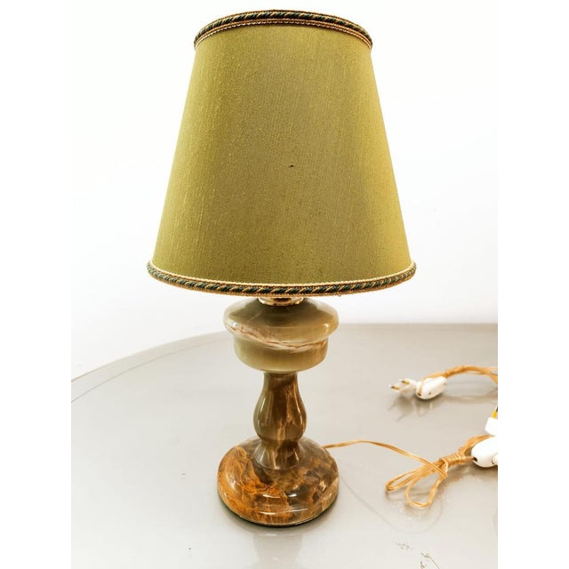 Textile Onyx Table Lamp with Fabric Lampshade For Sale - Image 7 of 18