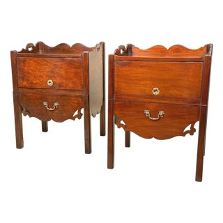 Georgian Mahogany Nightstands, 1760, Set of 2 For Sale