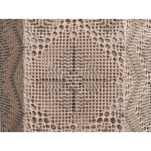 Swedish Modern, Wall Sconces, Beige and White Crocheted Fabric, Sweden, 1970s For Sale - Image 9 of 10