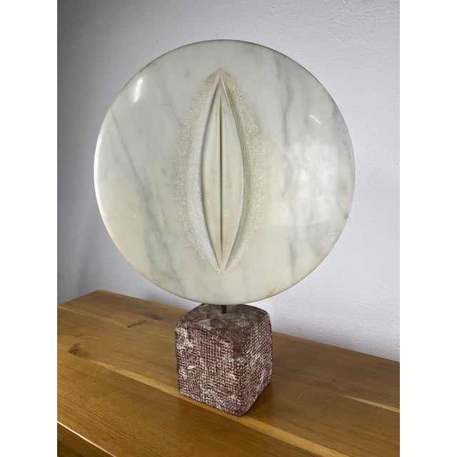 Italian Artist, Modernist Double-Sided Sculpture, 1960s, Copper & Marble For Sale - Image 6 of 9