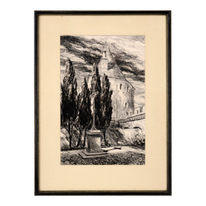 Carcassonne Citadel, France - Pastel Drawing by Charles Sumner Schneider