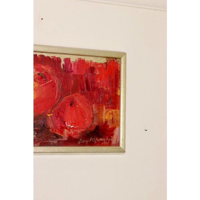 Birgit Öfverström, Still Life with Apples, 1965, Oil on Canvas, Framed For Sale - Image 4 of 10