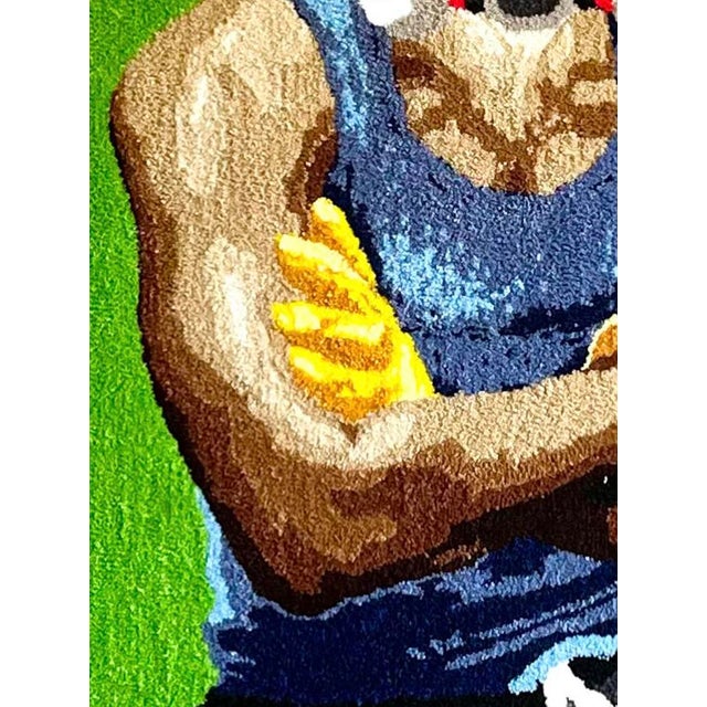 2020s Cedric Vu "Do You Smell Fumes?" Tufted Yarn Self Portrait, Gas Mask Figure, Electric Green, Contemporary California Textile Art, Pop Art, 2025 For Sale - Image 5 of 8