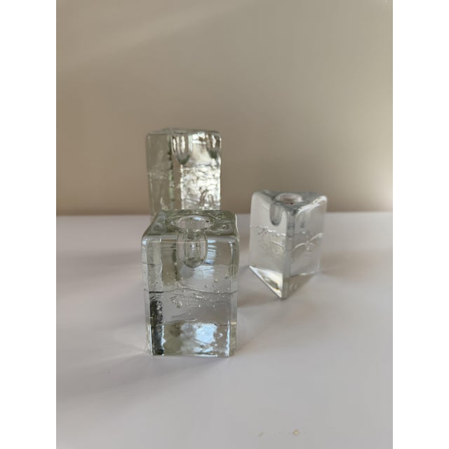 Arkipelago Ice Glass Candleholders by Timo Sarpaneva for Iittala, Finland, 1980s, Set of 3 For Sale - Image 6 of 15