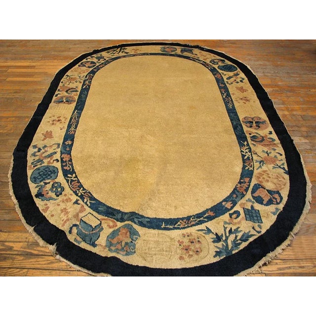 Antique Chinese Peking Rug, size: 5'2" x 7'9". Antique Peking Chinese Allover Yellow 1900s Rug, Circa Date: 1900s. This...