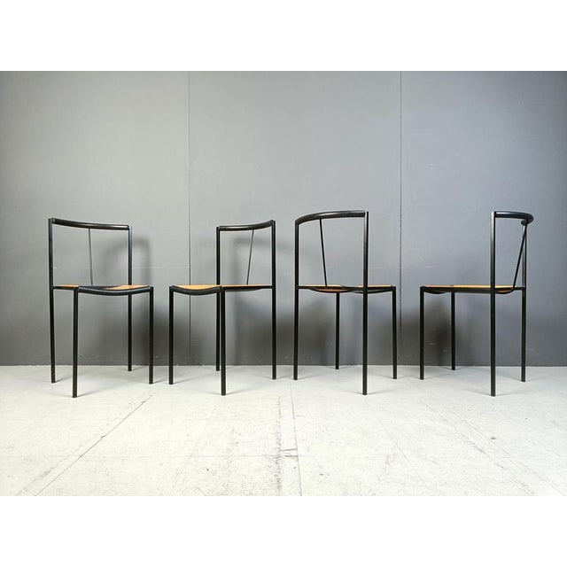 Wood Chairs by Sergio Calatroni and Maurizio Peregalli for Zeus Noto, 1985, Set of 4 For Sale - Image 7 of 11