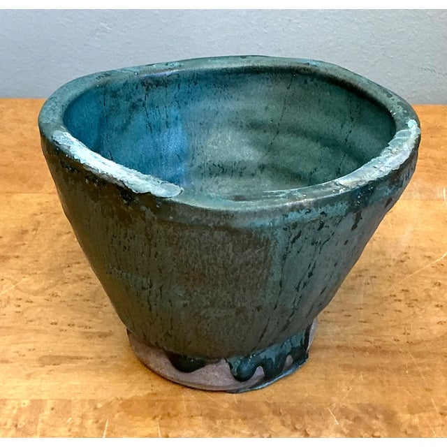 Mid-Century Modern Vintage Abstract Design Pottery Bowl For Sale - Image 3 of 12