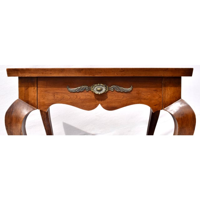 French Country French Country Side Table Cabriole Leg Hoof Feet For Sale - Image 3 of 10