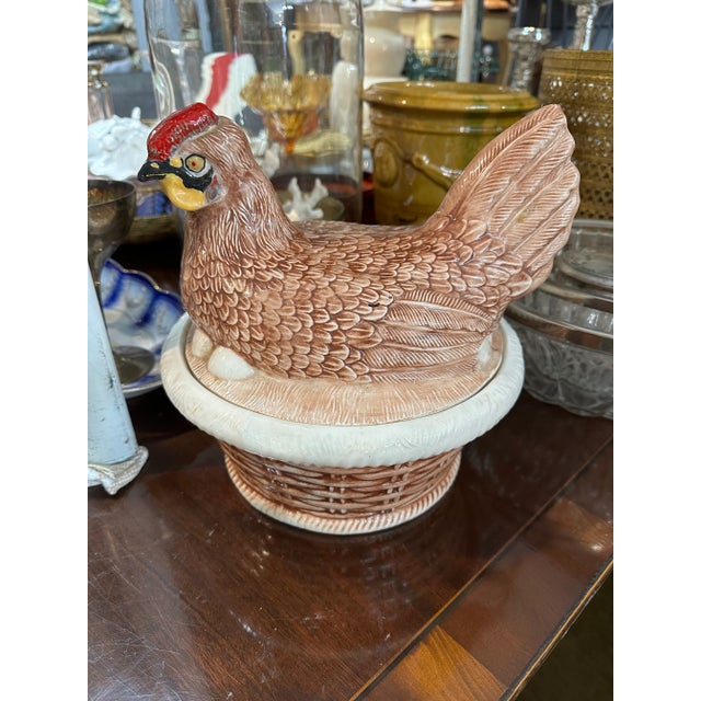 Vintage Hen Shaped Lid Tureen For Sale - Image 4 of 7