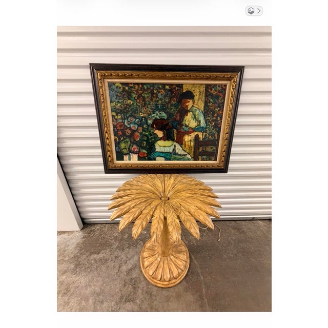 1960s American Donal Purdy Modernist Composition Depicting a Flower Shop, Frame Oil Art on Masonite. For Sale - Image 10 of 11