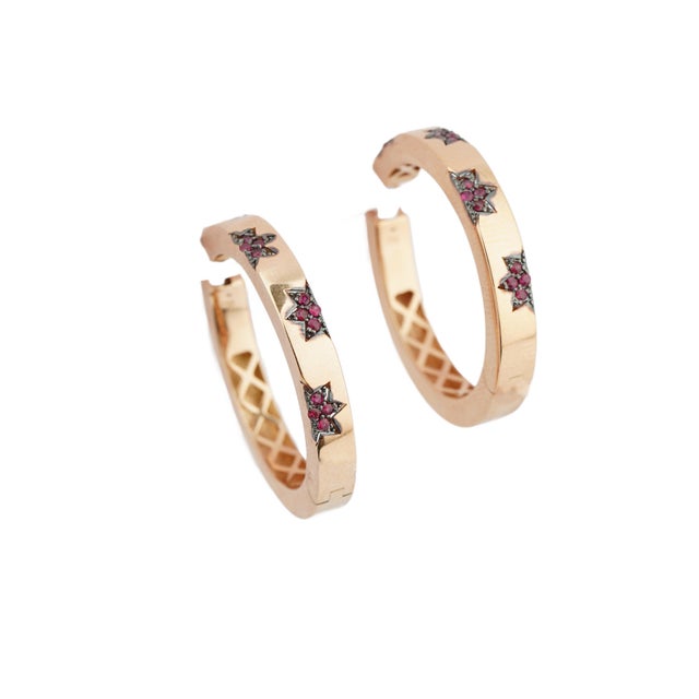 Natural ruby 0.31cts earring in 18k gold For Sale - Image 10 of 18