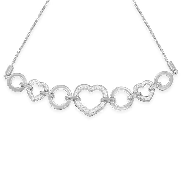 A symbol of your affection, this sparkling diamond heart bolo bracelet is the perfect gift for a special girl of any age....