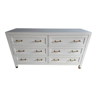 Orient Express Stella Matte White 6 Drawer Double Dresser For Sale
