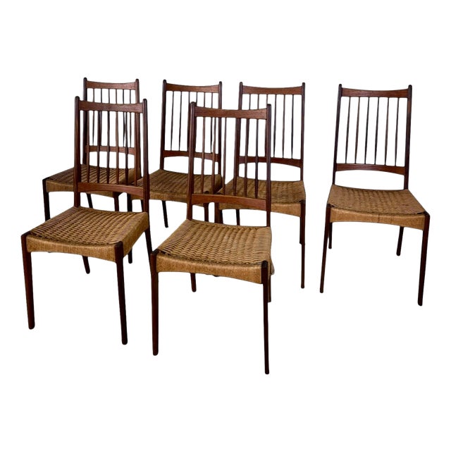 Vintage Danish MK200 Dining Chairs by Arne Hovmand-Olsen, Set of 6 For Sale