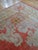 Antique Oushak Carpet, Oriental Rug, Handmade Rug Saffron, Light Blue and Coral For Sale - Image 15 of 18