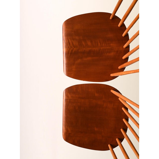 Set of Scandinavian Chairs in Beech and Mahogany by Ilmari Tapiovaara, 1950s For Sale - Image 9 of 10